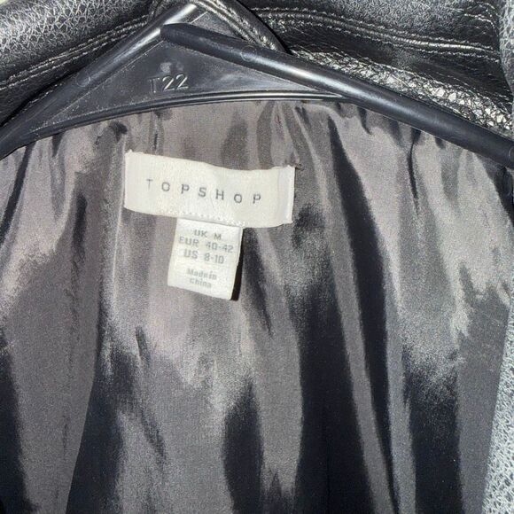 🖤 TOPSHOP Oversized Faux Leather Bomber Jacket- Size Medium Brand New - Picture 5 of 6